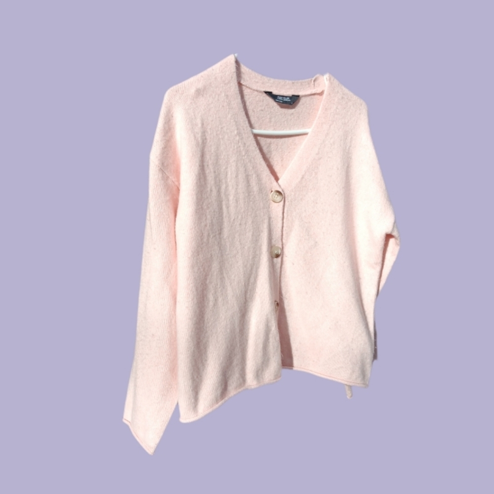Member's Mark Cardigan Sweater V-Neck Button Down Light Pink Size M - Picture 2 of 4